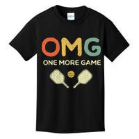 One More Game OMG Retro Funny Pickleball Lover Pickle Ball Kids T-Shirt
