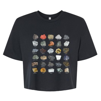 Ores Minerals Gems And Crystals Rock Collecting Bella+Canvas Jersey Crop Tee