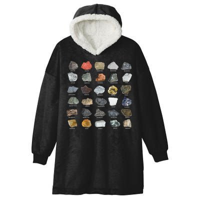Ores Minerals Gems And Crystals Rock Collecting Hooded Wearable Blanket
