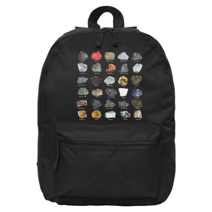 Ores Minerals Gems And Crystals Rock Collecting 16 in Basic Backpack