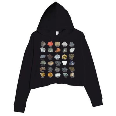 Ores Minerals Gems And Crystals Rock Collecting Crop Fleece Hoodie