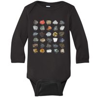 Ores Minerals Gems And Crystals Rock Collecting Baby Long Sleeve Bodysuit