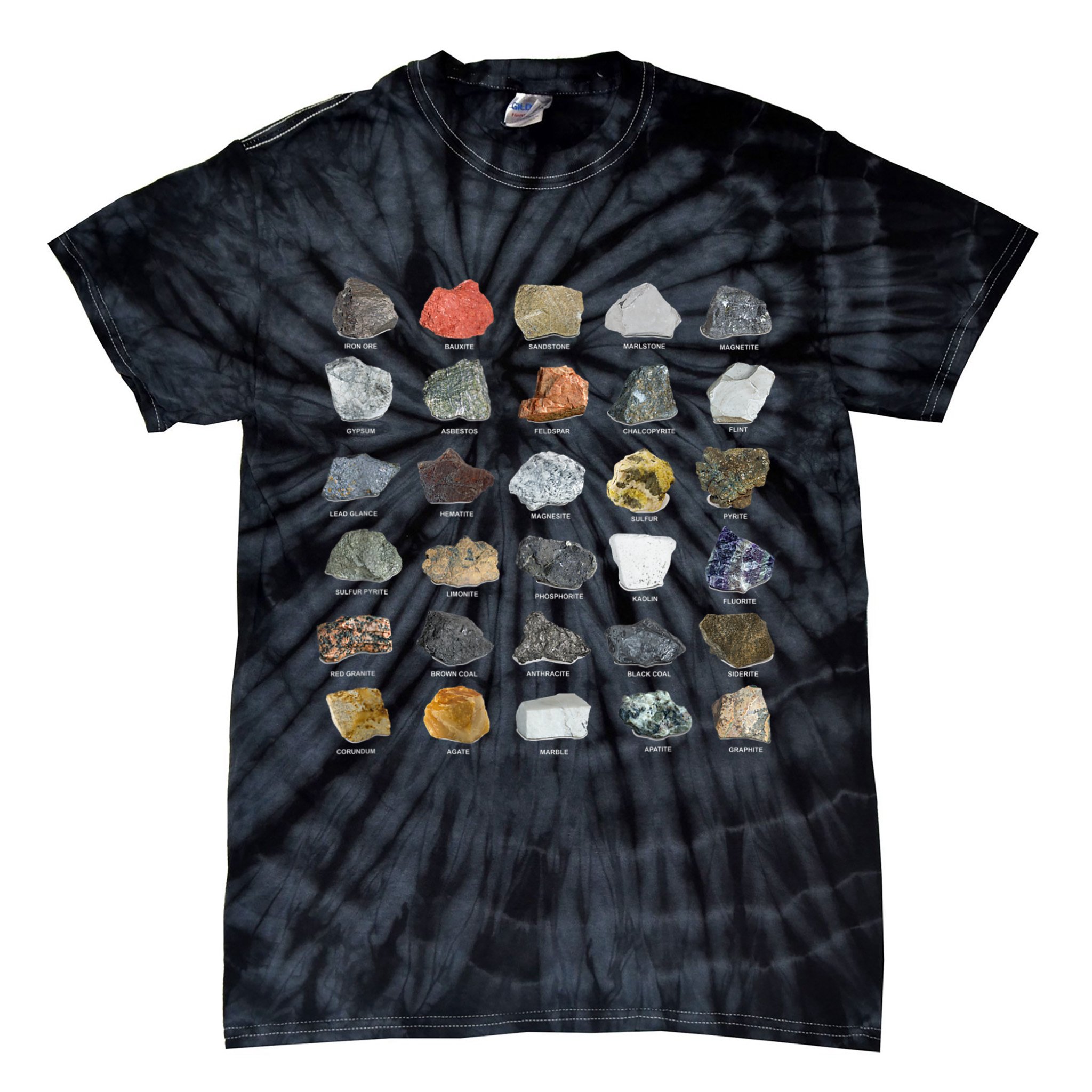 Ores Minerals Gems And Crystals Rock Collecting Tie-Dye T-Shirt