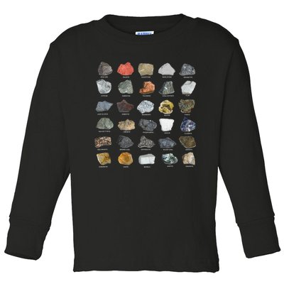 Ores Minerals Gems And Crystals Rock Collecting Toddler Long Sleeve Shirt