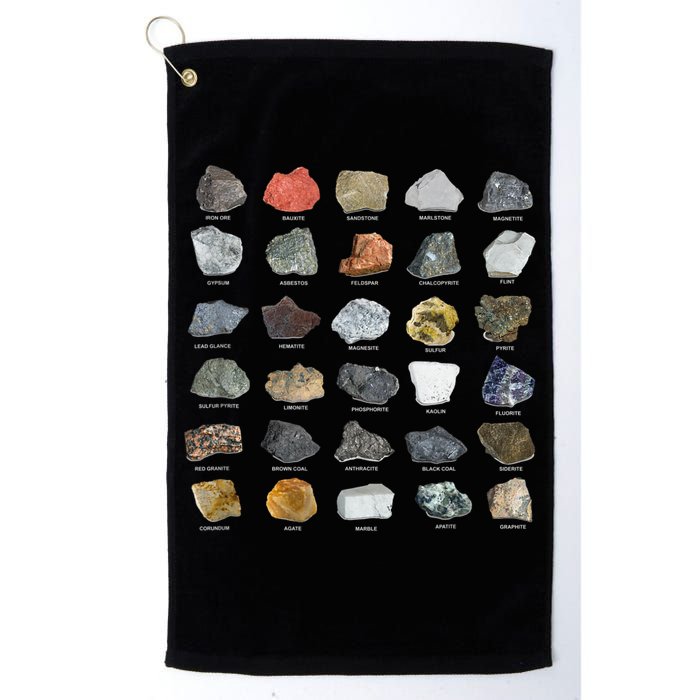 Ores Minerals Gems And Crystals Rock Collecting Golf Towel