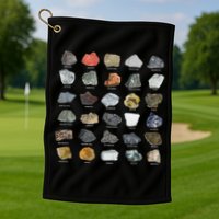 Ores Minerals Gems And Crystals Rock Collecting Golf Towel