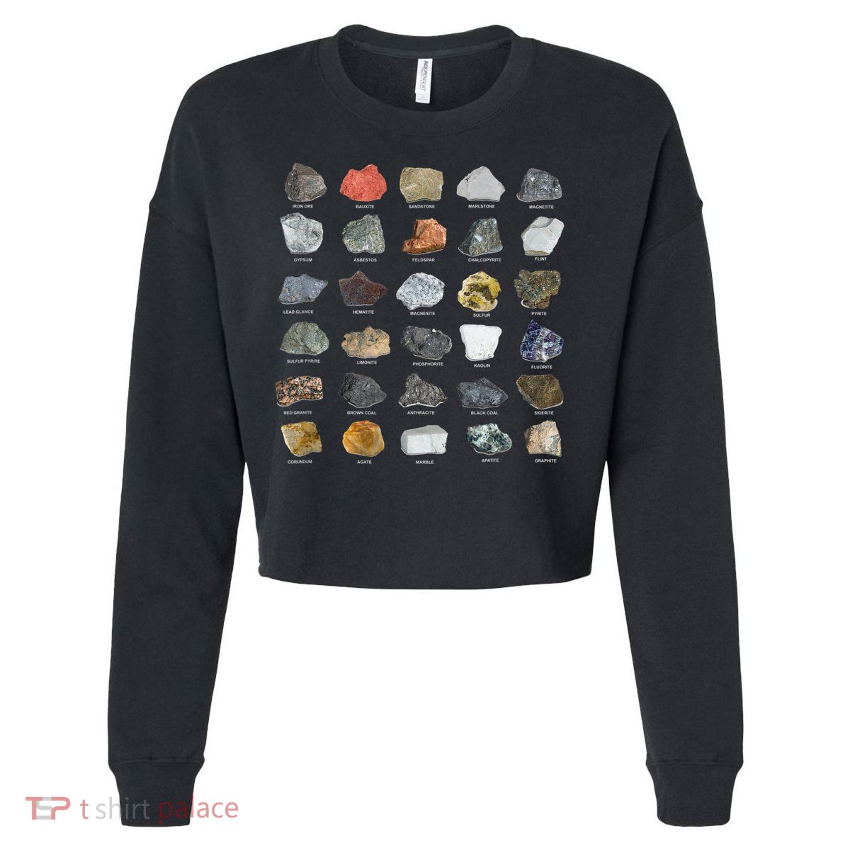 Ores Minerals Gems And Crystals Rock Collecting Cropped Pullover Crew