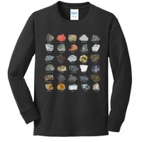 Ores Minerals Gems And Crystals Rock Collecting Kids Long Sleeve Shirt