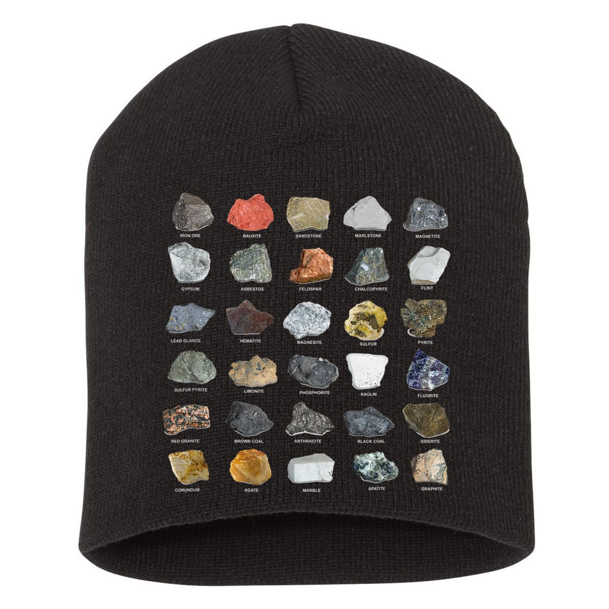 Ores Minerals Gems And Crystals Rock Collecting Short Acrylic Beanie