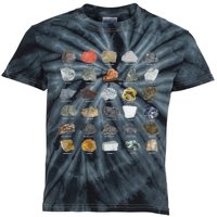 Ores Minerals Gems And Crystals Rock Collecting Kids Tie-Dye T-Shirt