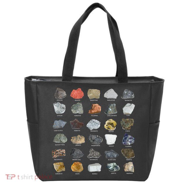 Ores Minerals Gems And Crystals Rock Collecting Zip Tote Bag