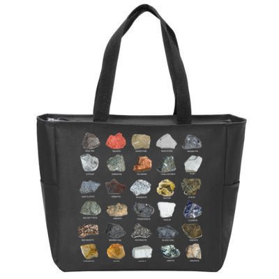 Ores Minerals Gems And Crystals Rock Collecting Zip Tote Bag