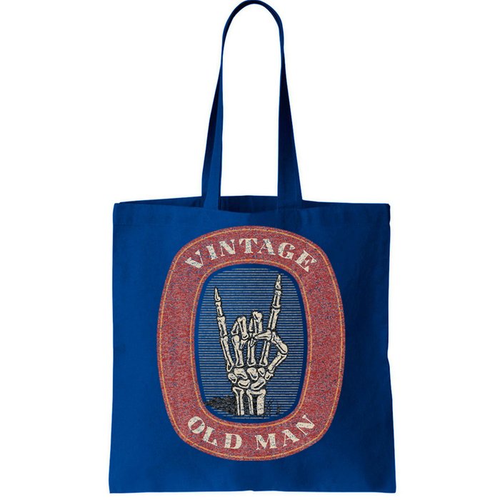 Old Man Guy Vintage Skeleton Hand Tote Bag