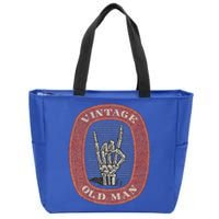 Old Man Guy Vintage Skeleton Hand Zip Tote Bag