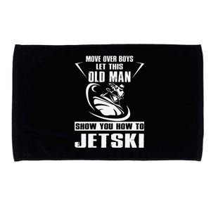 Old Man How To Jetski Cool retro Jet-Ski Jet Skiing Microfiber Hand Towel