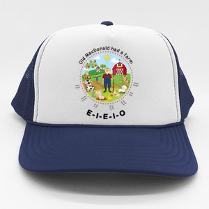 Old MacDonald Had A Farm English Nursery Rhyme Theme Trucker Hat