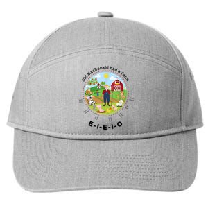 Old MacDonald Had A Farm English Nursery Rhyme Theme 7-Panel Snapback Hat