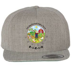 Old MacDonald Had A Farm English Nursery Rhyme Theme Wool Snapback Cap