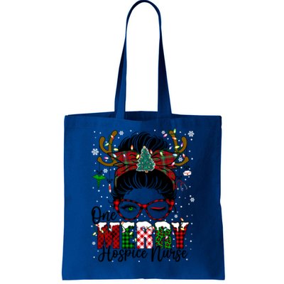 One Merry Hospice Nurse Messy Bun Christmas Love Nurse Life Cute Gift Tote Bag