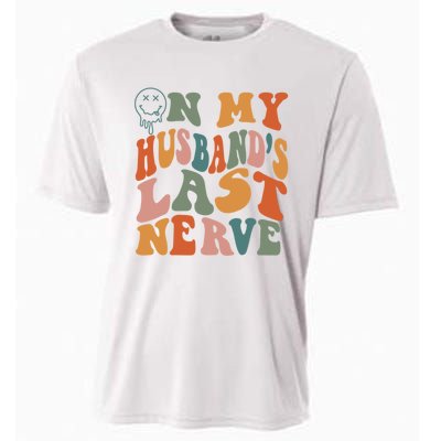 On My Husband's Last Nerve (On Back) Funny Retro Groovy Cooling Performance Crew T-Shirt