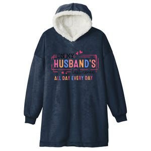 On My HusbandS Nerve Wife Life Hooded Wearable Blanket