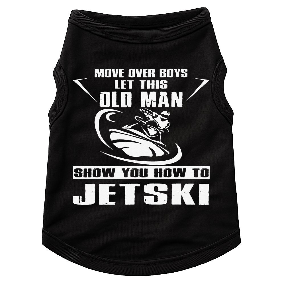 Old Man How To Jetski Cool Retro JetSki Jet Skiing Doggie Tank