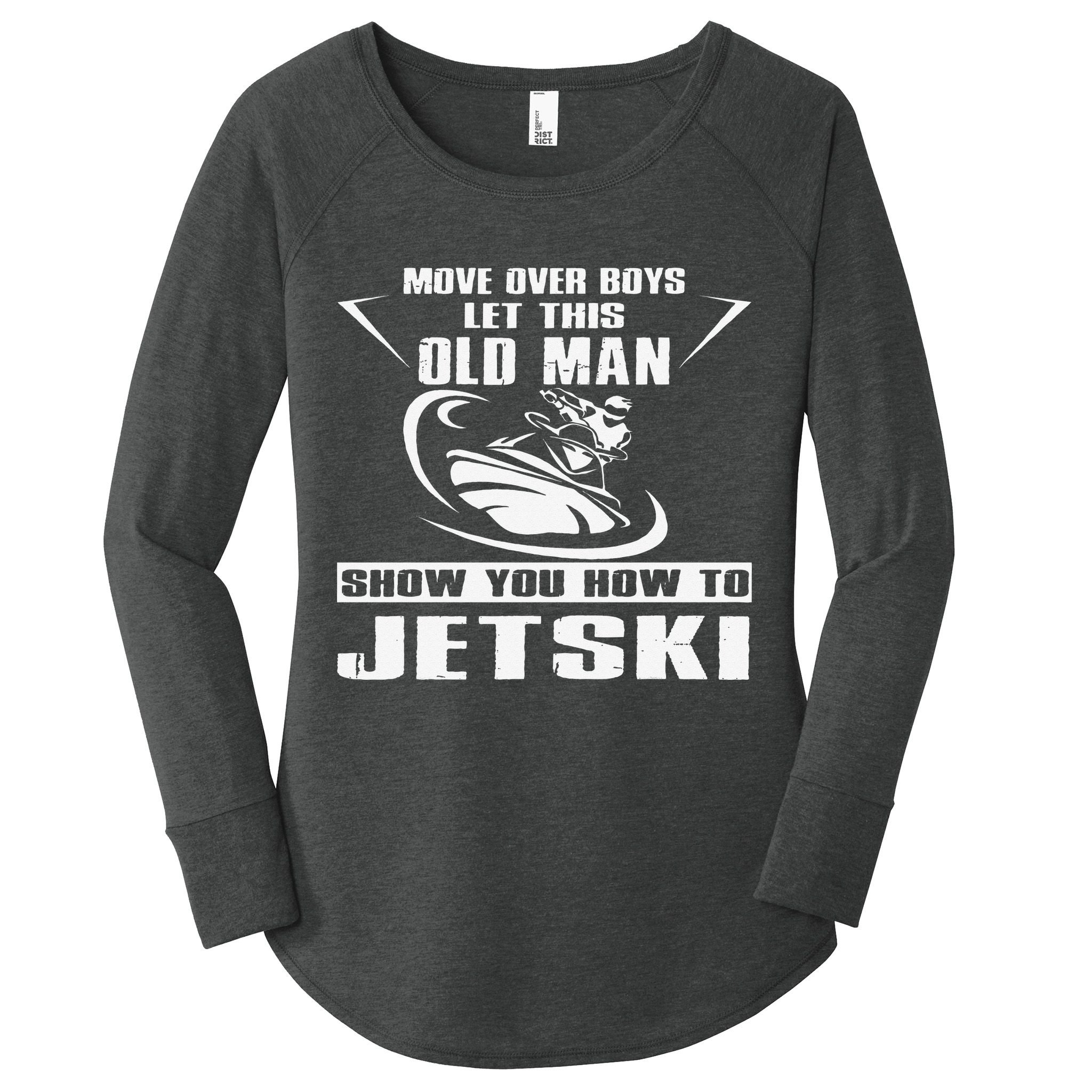 Old Man How To Jetski Cool Retro JetSki Jet Skiing Women's Perfect Tri Tunic Long Sleeve Shirt