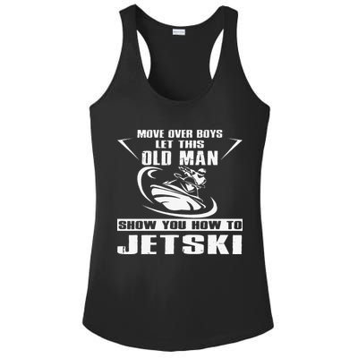 Old Man How To Jetski Cool Retro JetSki Jet Skiing Ladies PosiCharge Competitor Racerback Tank