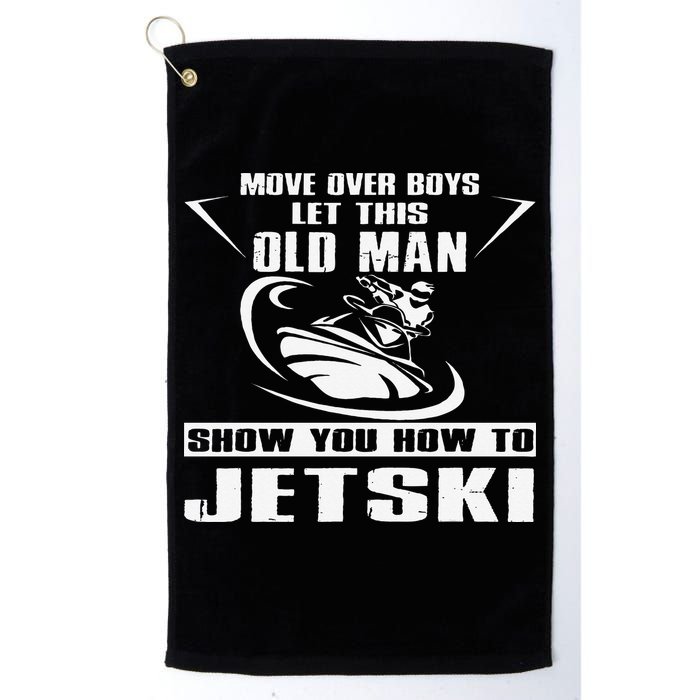 Old Man How To Jetski Cool Retro JetSki Jet Skiing Golf Towel