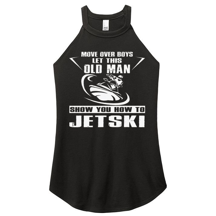 Old Man How To Jetski Cool Retro JetSki Jet Skiing Women's Perfect Tri Rocker Tank