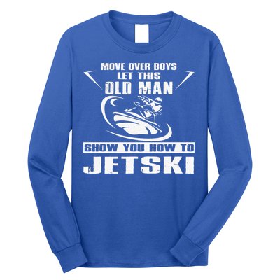 Old Man How To Jetski Cool Retro JetSki Jet Skiing Long Sleeve Shirt