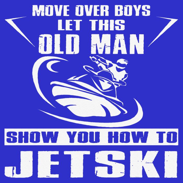 Old Man How To Jetski Cool Retro JetSki Jet Skiing Long Sleeve Shirt
