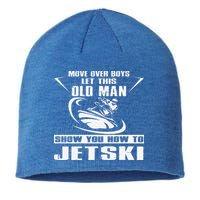Old Man How To Jetski Cool Retro JetSki Jet Skiing Sustainable Beanie