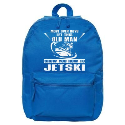 Old Man How To Jetski Cool Retro JetSki Jet Skiing 16 in Basic Backpack