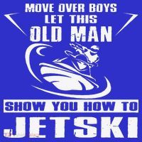 Old Man How To Jetski Cool Retro JetSki Jet Skiing Poster