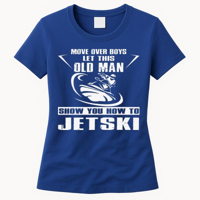 Old Man How To Jetski Cool Retro JetSki Jet Skiing Womens T-Shirt