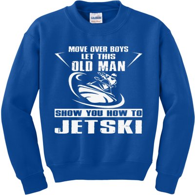 Old Man How To Jetski Cool Retro JetSki Jet Skiing Kids Sweatshirt