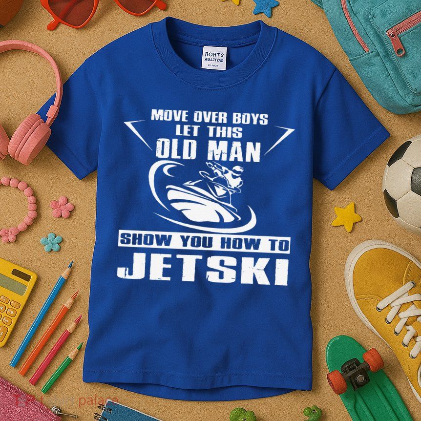 Old Man How To Jetski Cool Retro JetSki Jet Skiing Kids T-Shirt