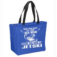 Old Man How To Jetski Cool Retro JetSki Jet Skiing Zip Tote Bag