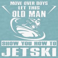 Old Man How To Jetski Cool Retro JetSki Jet Skiing Sueded Cloud Jersey T-Shirt