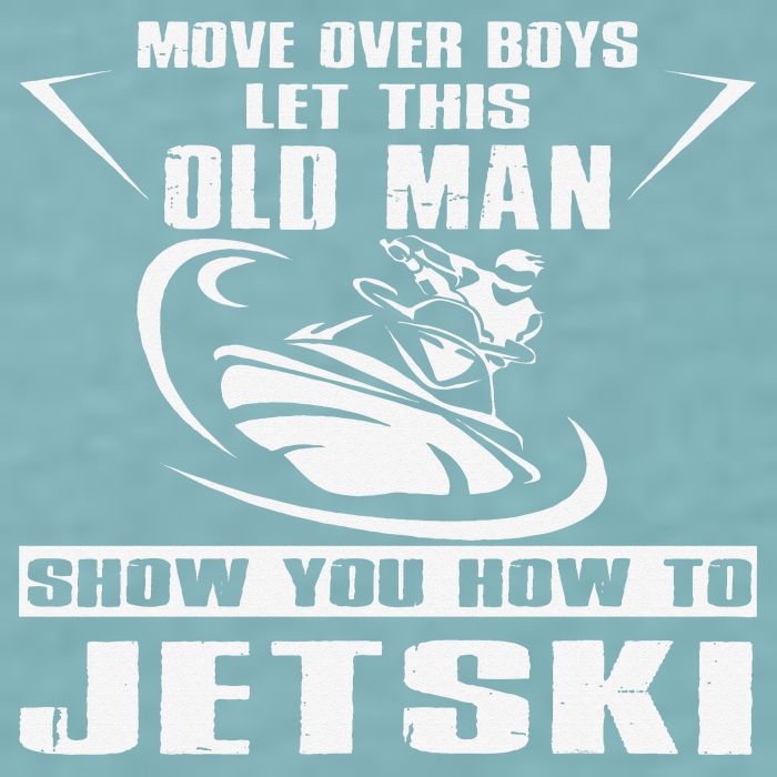 Old Man How To Jetski Cool Retro JetSki Jet Skiing Sueded Cloud Jersey T-Shirt