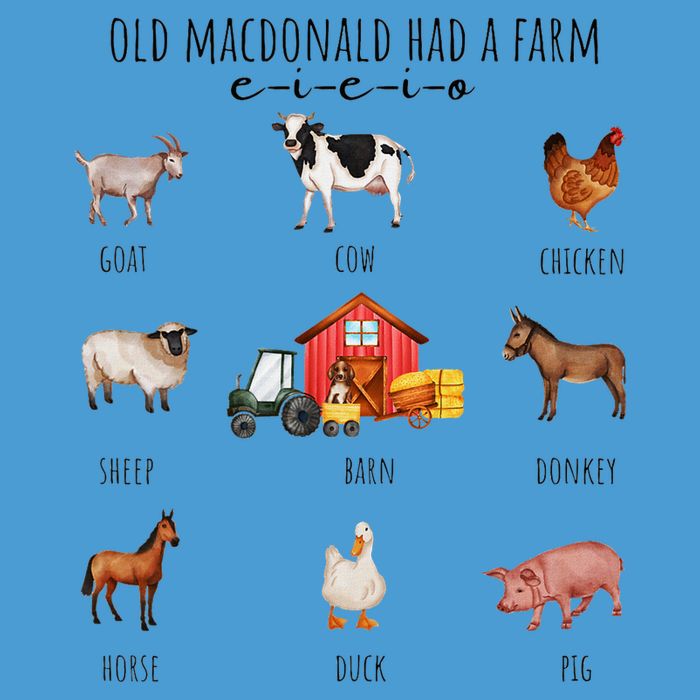 Old Macdonald Had A Farm E I E I O Nursery Song Tie Dye Hoodie