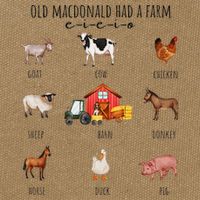 Old Macdonald Had A Farm E I E I O Nursery Song Cotton Canvas Backpack