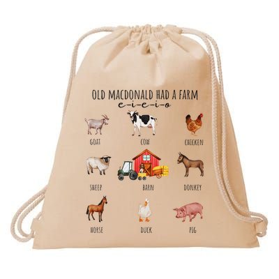 Old Macdonald Had A Farm E I E I O Nursery Song Drawstring Bag