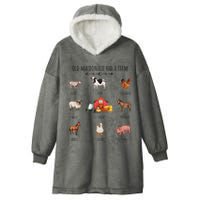 Old Macdonald Had A Farm E I E I O Nursery Song Hooded Wearable Blanket