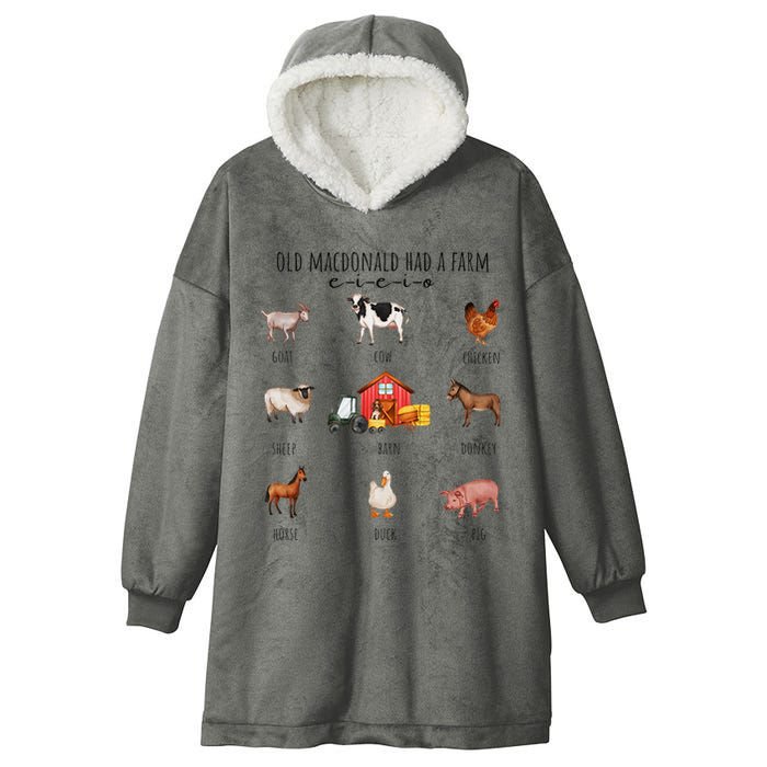 Old Macdonald Had A Farm E I E I O Nursery Song Hooded Wearable Blanket
