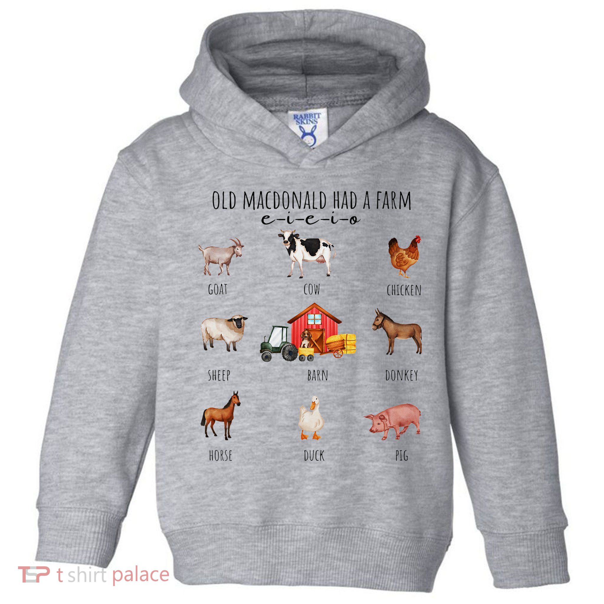 Old Macdonald Had A Farm E I E I O Nursery Song Toddler Hoodie