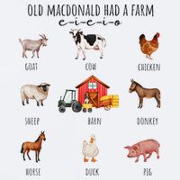 Old Macdonald Had A Farm E I E I O Nursery Song Sueded Cloud Jersey T-Shirt