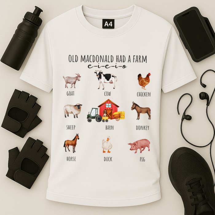Old Macdonald Had A Farm E I E I O Nursery Song Performance Shirt