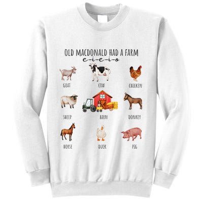 Old Macdonald Had A Farm E I E I O Nursery Song Sweatshirt